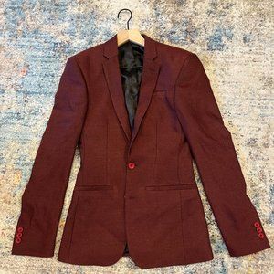 ASOS Wool-Blend Burgundy Blazer, 34R